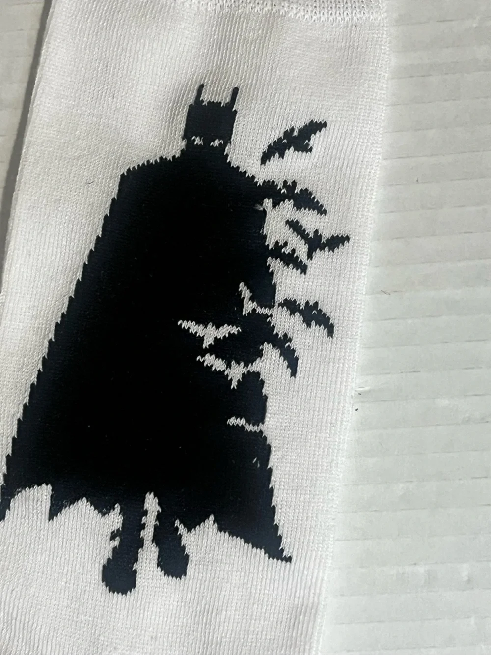Batman Novelty Crew Socks White & Black Unisex